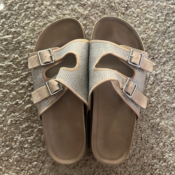 Platform Rhinestone Sandals - Picture 2 of 3